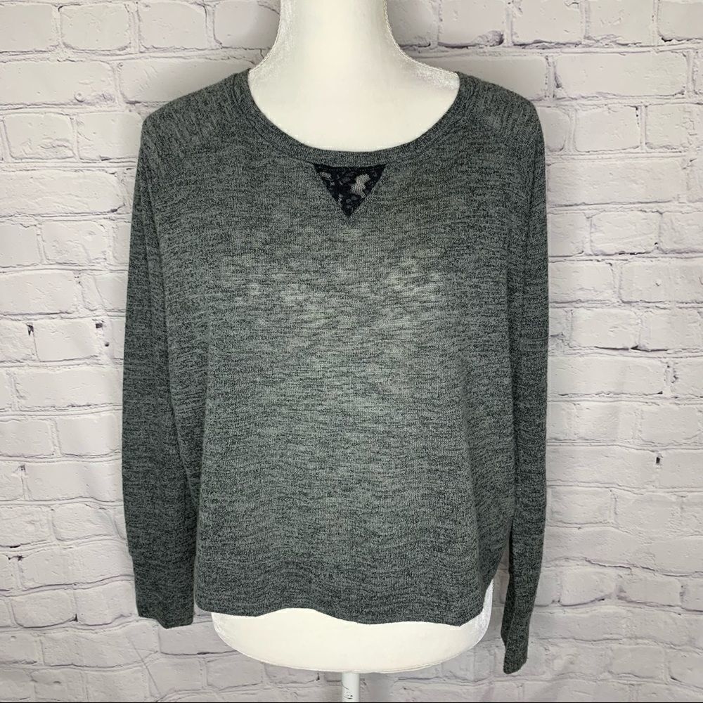 Victoria’s Secret Grey long sleeve crop top with lace details